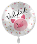 Preview: Folienballon - Schweinchen, viel Glück - ø 43cm
